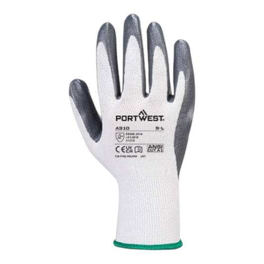 Guanti A310 in Nitrile Flexo Grip Grigio/Bianco Portwest