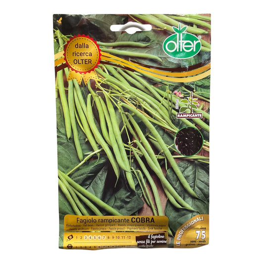 Fagiolo Rampicante Cobra Semi 75 Varietà Mangiatutto Olter