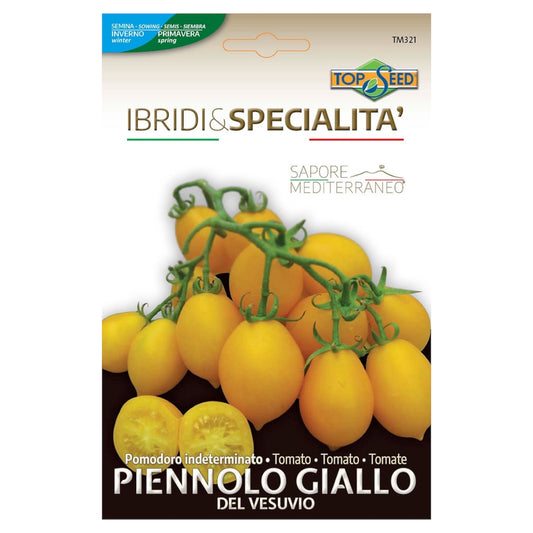 Pomodoro Indeterminato PIENNOLO GIALLO DEL VESUVIO Semi La Semiorto Sementi