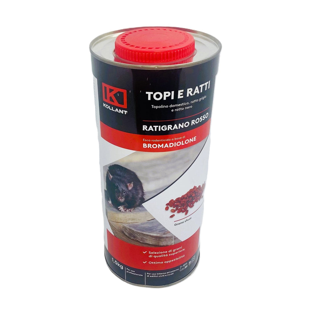 Ratigrano Rosso Kg.1,5 Esca Rodenticida Topicida in Grano Kollant