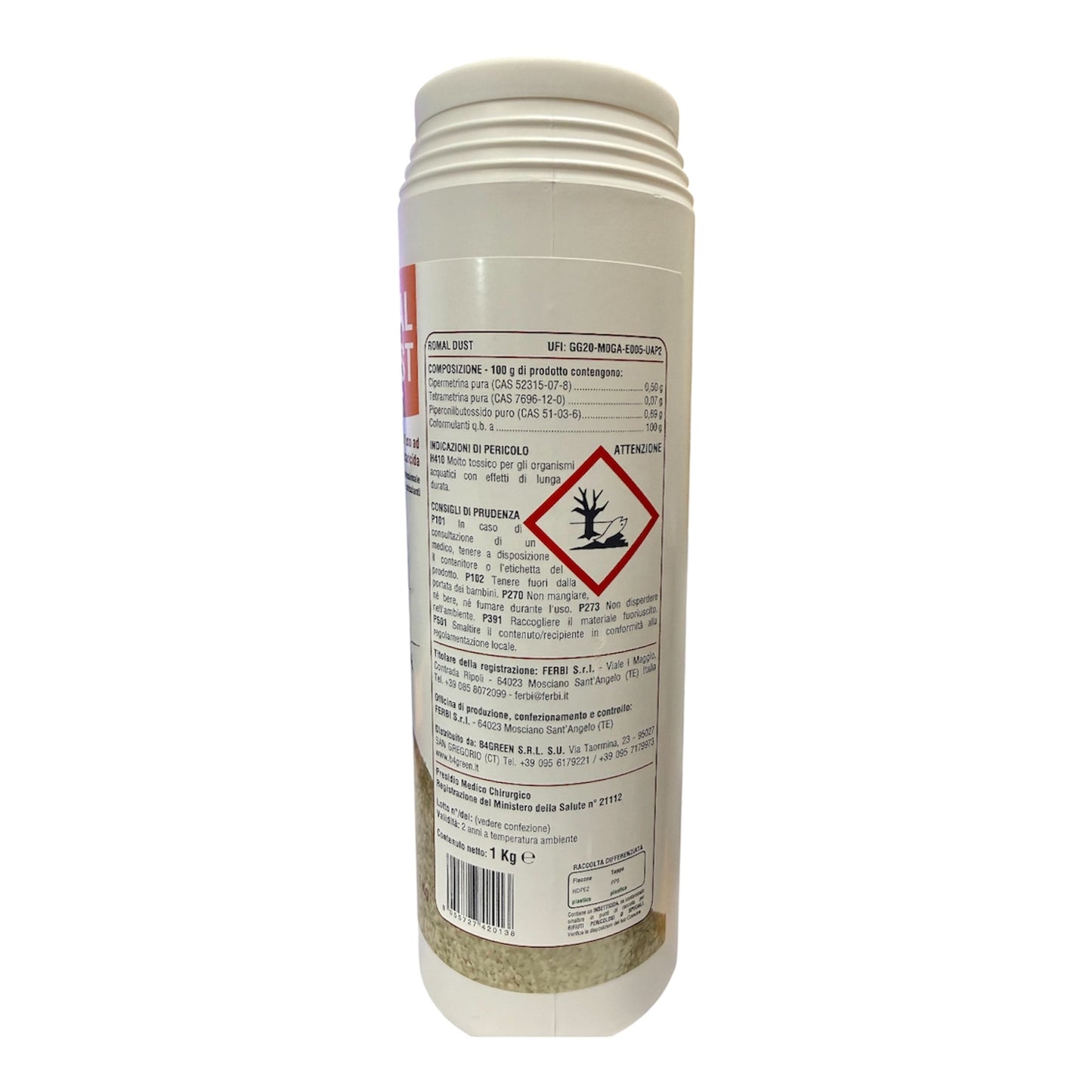 Romal Dust Kg 1 Polvere Microgranulare ad Azione Insetticida Acaricida Pronta all'Uso B4Green