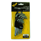 Serie Chiavi A Brugola Torx Cromo Vanadio T10-T50 9 Pezzi Vigor