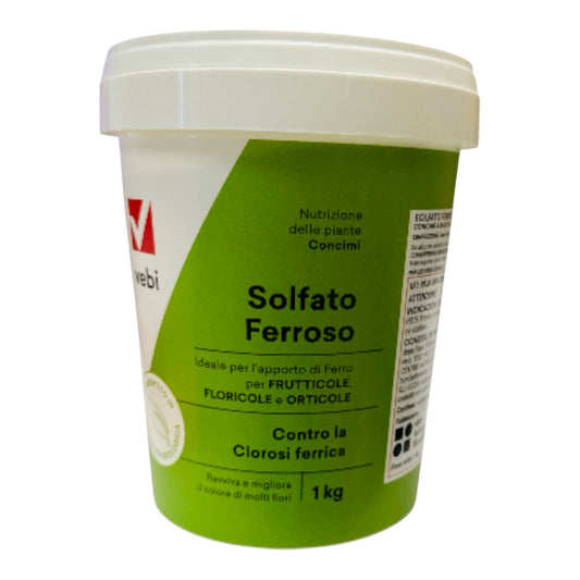 Solfato Ferroso Kg.1 Bio Concime Minerale Contro la Clorosi Ferrica Vebi