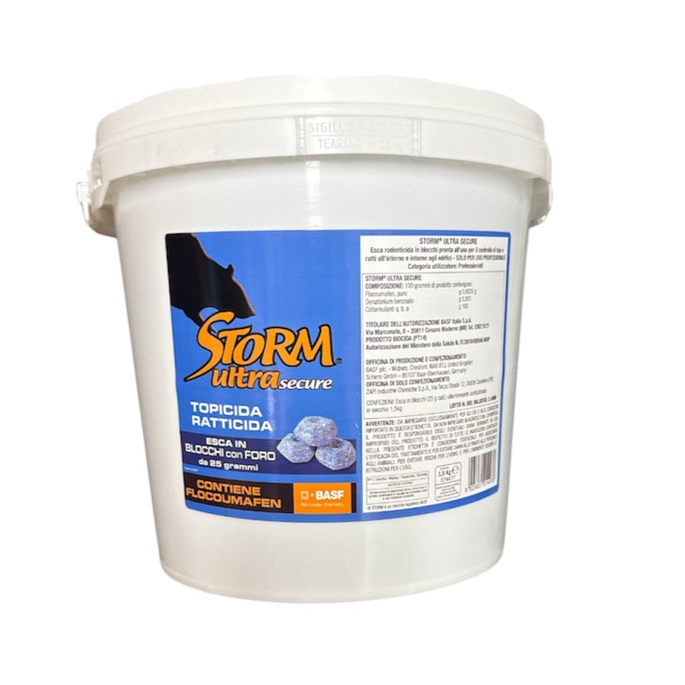 Storm Ultra Secure Kg.1,5 Esca Topicida Ratticida in Blocchi con Foro Pronto Uso Basf