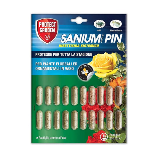 Sanium Pin PFnPO Insetticida Sistemico per la Protezione delle Piante 20 Pastiglie SBM