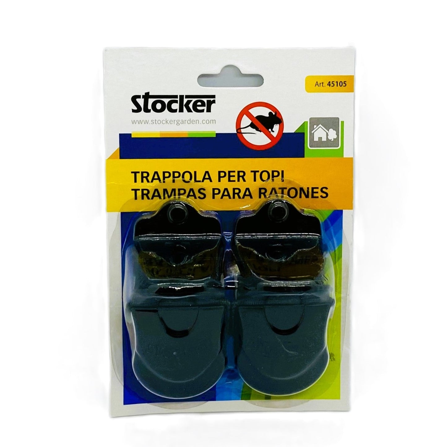 Trappola per Topi in Plastica 9,5x4x5x4,5 cm per Topi e Ratti di Piccole Dimensioni cf.2 pz. Stocker