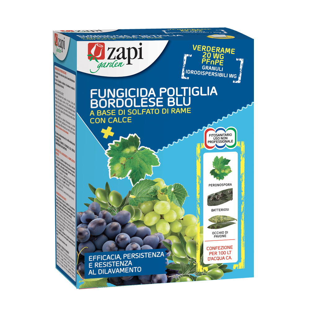 Verderame 20 WG PFnPE gr 500 Fungicida Poltiglia Bordolese Blu Zapi