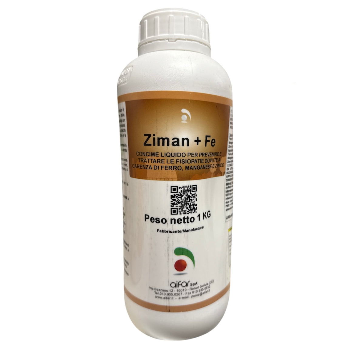 Ziman+Fe Kg 1 Concime Liquido Previene e Tratta le Fisiopatie da Carenza di Ferro, Manganese e Zinco Aifar
